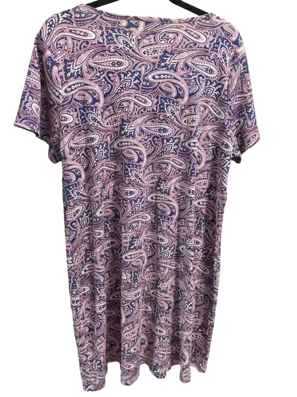 Lands' End Plus 1X Paisley Short Sleeve T-Shirt Dress - Picture 2 of 3